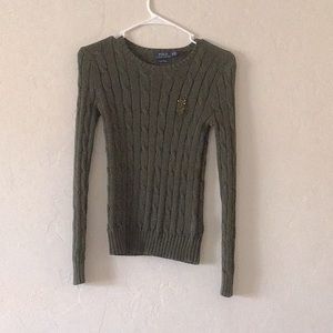 Military green sweater by Polo Ralph Lauren